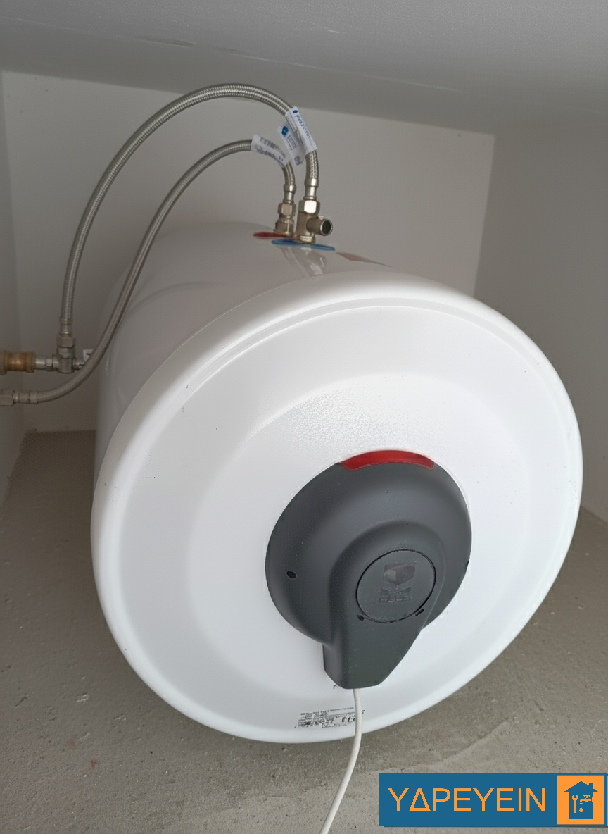 Νέος θερμοσίφωνας ELCO Duro Glass 80 λίτρων εγκατεστημένος σε πατάρι από την ΥΔΡΕΥΕΙΝ